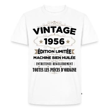 Vintage 1956 Édition Limitée - T-shirt Premium bio Homme - blanc - Devant - Nico (187cm)