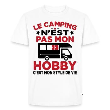 J'aime Camping C'est Mon Style De Vie Camping Car - T-shirt Premium bio Homme - blanc - Devant - Nico (187cm)