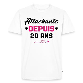 Femme Cadeau Anniversaire 20 ans Fille Humour - T-shirt Premium bio Homme - blanc - Devant - Nico (187cm)