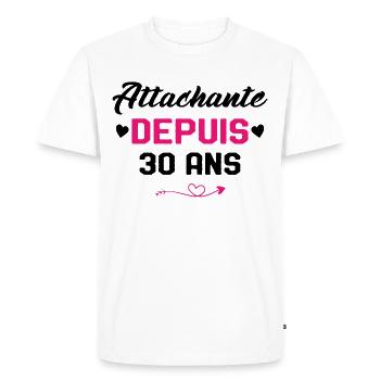 Femme Cadeau Anniversaire 30 ans Fille Humour - T-shirt Premium bio Homme - blanc - Devant - Nico (187cm)