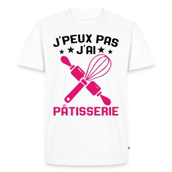 Je Peux Pas J'ai Pâtisserie Cadeau Passionnées - T-shirt Premium bio Homme - blanc - Devant - Nico (187cm)