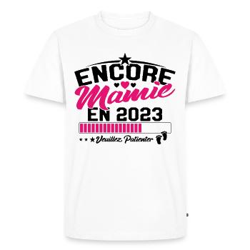 Encore Mamie En 2023 Cadeau Future Grand-mère - T-shirt Premium bio Homme - blanc - Devant - Nico (187cm)