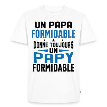 Un papa formidable donne Papy Cadeau formidable - T-shirt Premium bio Homme - blanc - Devant - Nico (187cm)