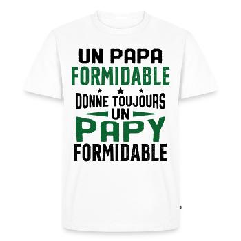 Un papa formidable donne Papy Cadeau formidable - T-shirt Premium bio Homme - blanc - Devant - Nico (187cm)