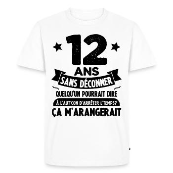 12 Ans âge 12 ans anniversaire 12 ans - T-shirt Premium bio Homme - blanc - Devant - Nico (187cm)