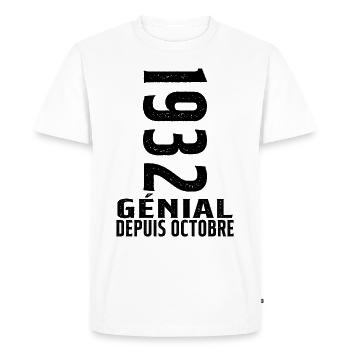 Génial(e) Depuis Octobre 1932 - T-shirt Premium bio Homme - blanc - Devant - Nico (187cm)