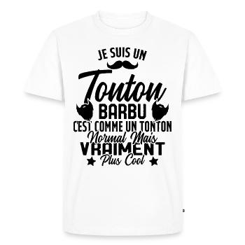 Tonton Barbu Humour Cadeau Onlce - T-shirt Premium bio Homme - blanc - Devant - Nico (187cm)