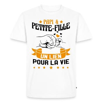 Papi & Petite Fille Grand Père Papy Cadeau - T-shirt Premium bio Homme - blanc - Devant - Nico (187cm)
