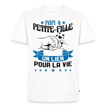Papi & Petite Fille Grand Père Papy Cadeau - T-shirt Premium bio Homme - blanc - Devant - Nico (187cm)