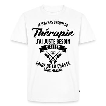 Pêche Sous Marine en Plongée Chasse Sous Marine - T-shirt Premium bio Homme - blanc - Devant - Nico (187cm)