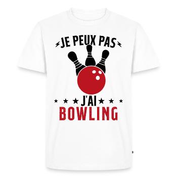 Je Peux Pas J'ai Bowling - T-shirt Premium bio Homme - blanc - Devant - Nico (187cm)