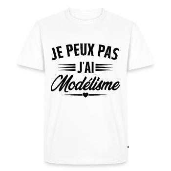 Je Peux Pas J'ai Modélisme - T-shirt Premium bio Homme - blanc - Devant - Nico (187cm)