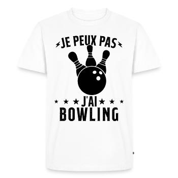 Je Peux Pas J'ai Bowling - T-shirt Premium bio Homme - blanc - Devant - Nico (187cm)