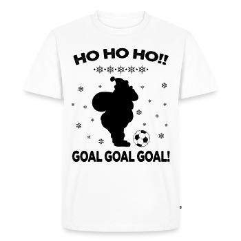 Ho Ho Ho Goal Goal Goal - T-shirt Premium bio Homme - blanc - Devant - Nico (187cm)