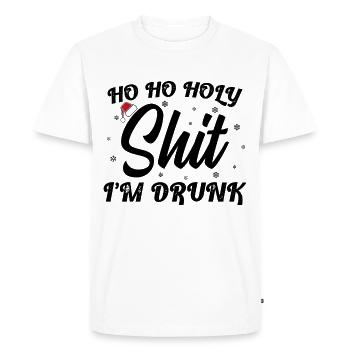 Ho Ho Holy Shit I'm Drunk Funny Christmas Xmas Win - Men's Premium Organic T-Shirt - white - Front - Nico (187cm)