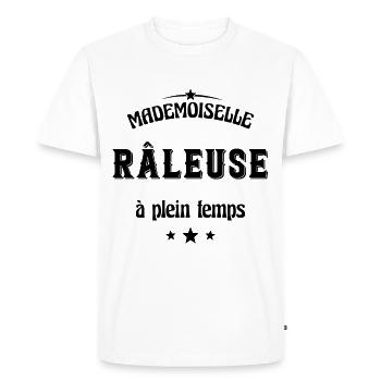 Mademoiselle Râleuse à plein temps - T-shirt Premium bio Homme - blanc - Devant - Nico (187cm)