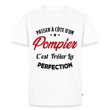 Passer à Côté d'un Pompier Humour Cadeau Pompier - T-shirt Premium bio Homme - blanc - Devant - Nico (187cm)