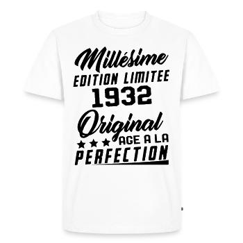 Millésime 1932 Original Cadeau D'anniversaire - T-shirt Premium bio Homme - blanc - Devant - Nico (187cm)
