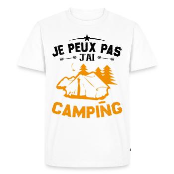 Je Peux Pas J'ai Camping - T-shirt Premium bio Homme - blanc - Devant - Nico (187cm)