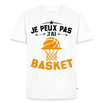 Je Peux Pas J'ai Basket Cadeau Joueur De Basket - T-shirt Premium bio Homme - blanc - Devant - Nico (187cm)