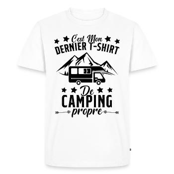 Mon Dernier T-shirt de Camping Cadeau - T-shirt Premium bio Homme - blanc - Devant - Nico (187cm)