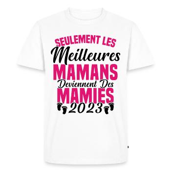 Les Meilleures Mamans Deviennent des Mamie 2023 - T-shirt Premium bio Homme - blanc - Devant - Nico (187cm)