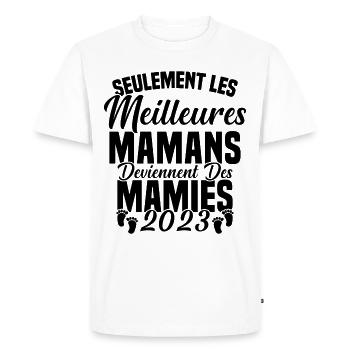 Les Meilleures Mamans Deviennent des Mamie 2023 - T-shirt Premium bio Homme - blanc - Devant - Nico (187cm)