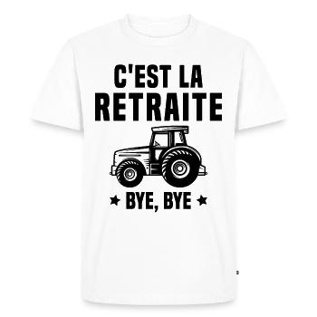 C'est la retraite Bye Bye le cadeau agriculteur - T-shirt Premium bio Homme - blanc - Devant - Nico (187cm)
