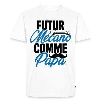 Futur mécano comme papa Cadeau futur mécano - T-shirt Premium bio Homme - blanc - Devant - Nico (187cm)