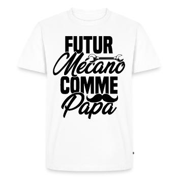 Futur mécano comme papa Cadeau futur mécano - T-shirt Premium bio Homme - blanc - Devant - Nico (187cm)