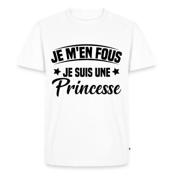 je m'en fou je suis une princesse - T-shirt Premium bio Homme - blanc - Devant - Nico (187cm)