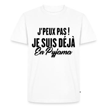 J'peux pas Je suis déjà en Pyjama - T-shirt Premium bio Homme - blanc - Devant - Nico (187cm)