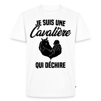 Je suis Une Cavalière Qui Déchire Chevaux Cadeau - T-shirt Premium bio Homme - blanc - Devant - Nico (187cm)