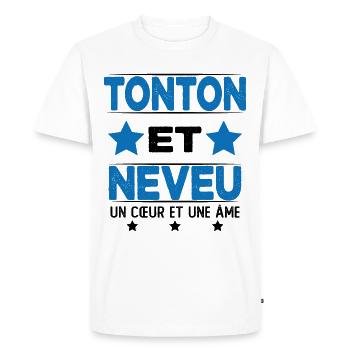Tonton et Neveu Cadeau Humour - T-shirt Premium bio Homme - blanc - Devant - Nico (187cm)