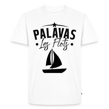 palavas les flots bateau herault cadeau - T-shirt Premium bio Homme - blanc - Devant - Nico (187cm)