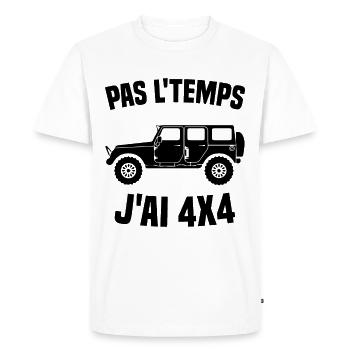 Pas Le Temps J'ai 4x4 Humour Cadeau - T-shirt Premium bio Homme - blanc - Devant - Nico (187cm)
