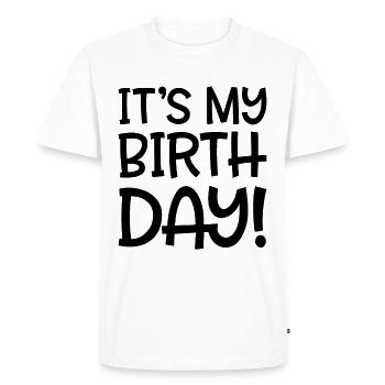 c'est mon anniversaire - T-shirt Premium bio Homme - blanc - Devant - Nico (187cm)