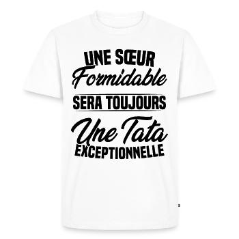 Une sœur formidable donne une tata exceptionnelle - T-shirt Premium bio Homme - blanc - Devant - Nico (187cm)