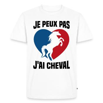 Je Peux Pas J'ai Cheval Vintage Cœur Cadeau - T-shirt Premium bio Homme - blanc - Devant - Nico (187cm)