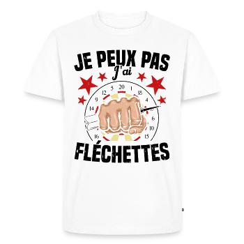 Je Peux Pas J'ai Fléchettes Humour Fléchette - T-shirt Premium bio Homme - blanc - Devant - Nico (187cm)