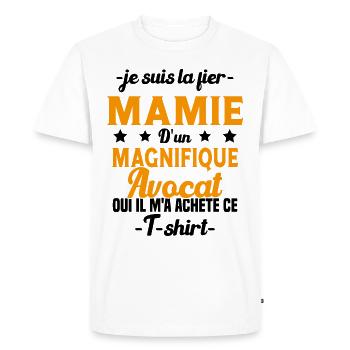 Mamie d'un magnifique Avocat Humour Cadeau - T-shirt Premium bio Homme - blanc - Devant - Nico (187cm)