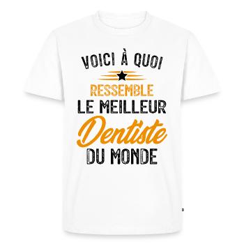 Voici à Quoi Ressemble le Meilleur Dentiste Cadeau - T-shirt Premium bio Homme - blanc - Devant - Nico (187cm)