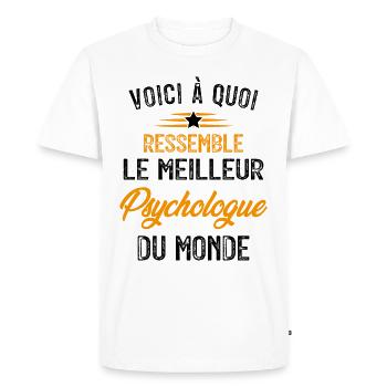 Voici à quoi ressemble le meilleur Psychologue - T-shirt Premium bio Homme - blanc - Devant - Nico (187cm)