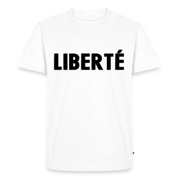 Liberté - T-shirt Premium bio Homme - blanc - Devant - Nico (187cm)