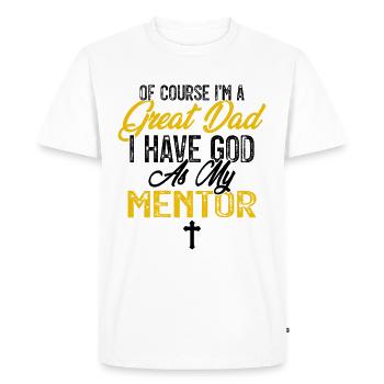 Dieu est mon mentor Fête des pères chrétiens - T-shirt Premium bio Homme - blanc - Devant - Nico (187cm)