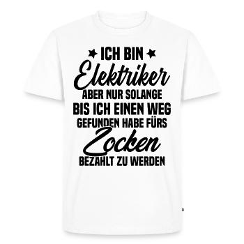 Électricien joueur drôle geek - T-shirt Premium bio Homme - blanc - Devant - Nico (187cm)