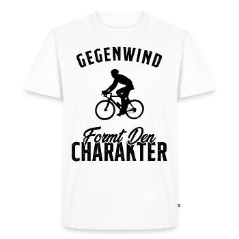 Les vents contraires forgent le caractère - T-shirt Premium bio Homme - blanc - Devant - Nico (187cm)