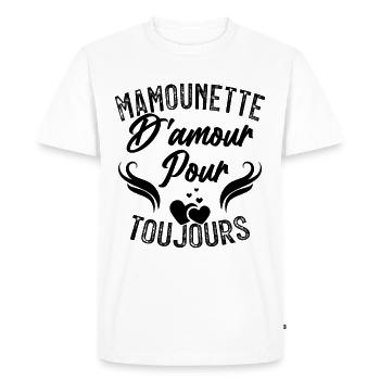 Femme Mamounette D'amour Cadeau Fête Des Mamie - T-shirt Premium bio Homme - blanc - Devant - Nico (187cm)