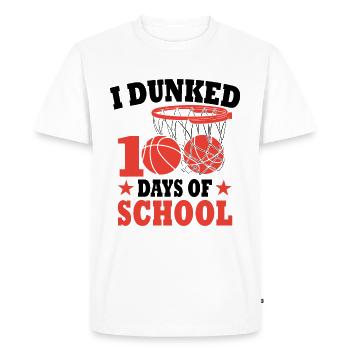 100 jours d'école Basket Cadeau Pour Enfants - T-shirt Premium bio Homme - blanc - Devant - Nico (187cm)