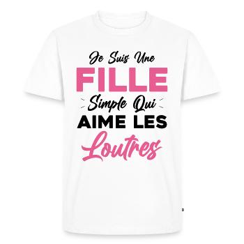 Je Suis Une Fille Simple Qui Aime Les Loutres - T-shirt Premium bio Homme - blanc - Devant - Nico (187cm)